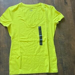 Banana Republic Vibrant Yellow V-Neck Tee